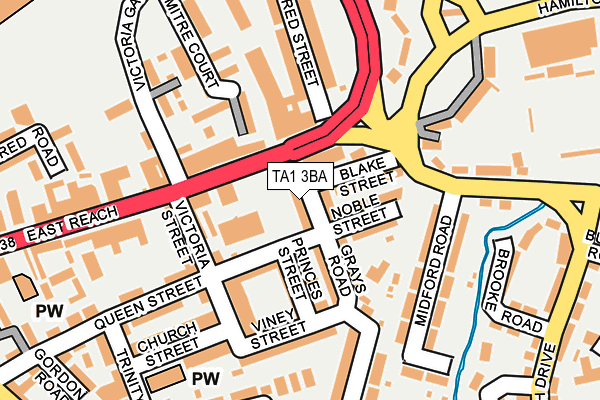 TA1 3BA map - OS OpenMap – Local (Ordnance Survey)