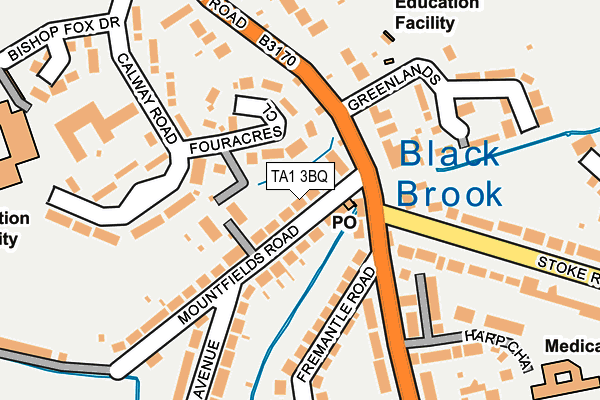 TA1 3BQ map - OS OpenMap – Local (Ordnance Survey)