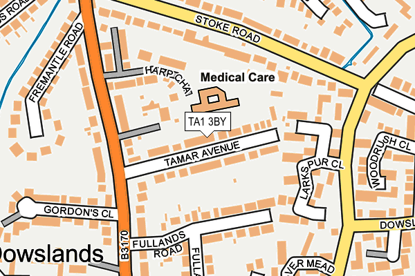 TA1 3BY map - OS OpenMap – Local (Ordnance Survey)