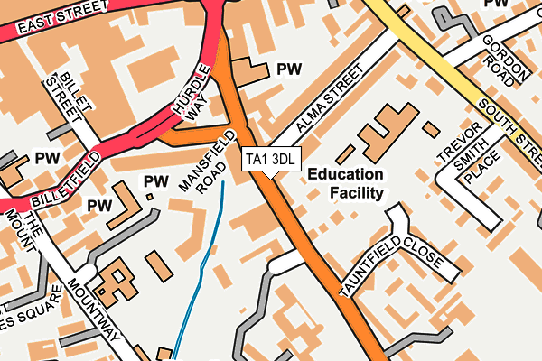 TA1 3DL map - OS OpenMap – Local (Ordnance Survey)