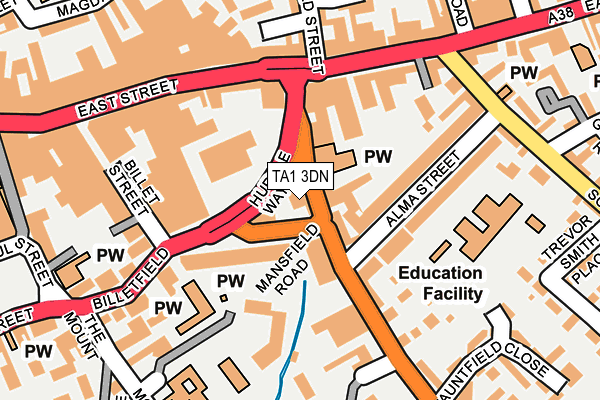 TA1 3DN map - OS OpenMap – Local (Ordnance Survey)