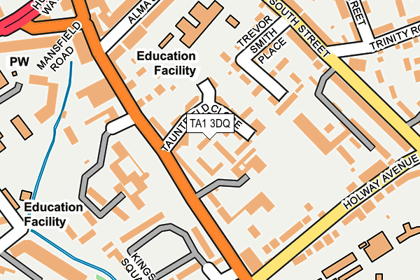 TA1 3DQ map - OS OpenMap – Local (Ordnance Survey)