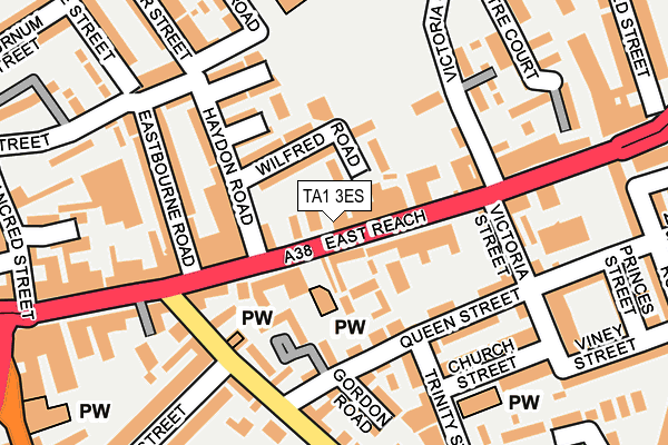 TA1 3ES map - OS OpenMap – Local (Ordnance Survey)