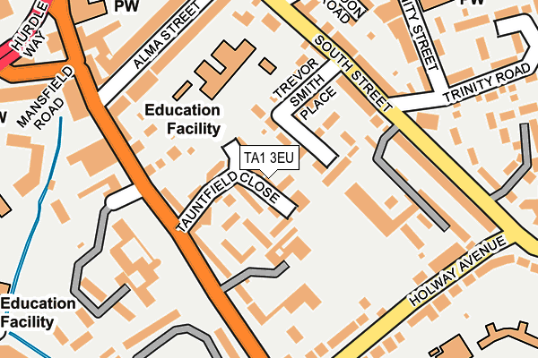 TA1 3EU map - OS OpenMap – Local (Ordnance Survey)