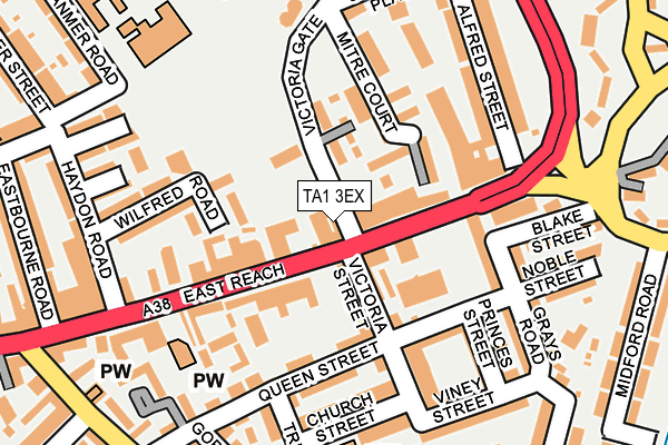 TA1 3EX map - OS OpenMap – Local (Ordnance Survey)