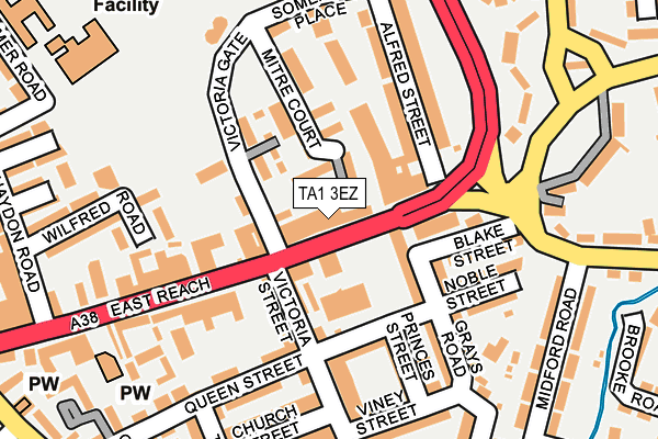 TA1 3EZ map - OS OpenMap – Local (Ordnance Survey)