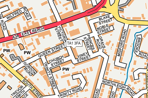 TA1 3FA map - OS OpenMap – Local (Ordnance Survey)