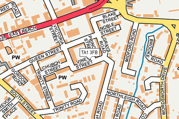 TA1 3FB map - OS OpenMap – Local (Ordnance Survey)