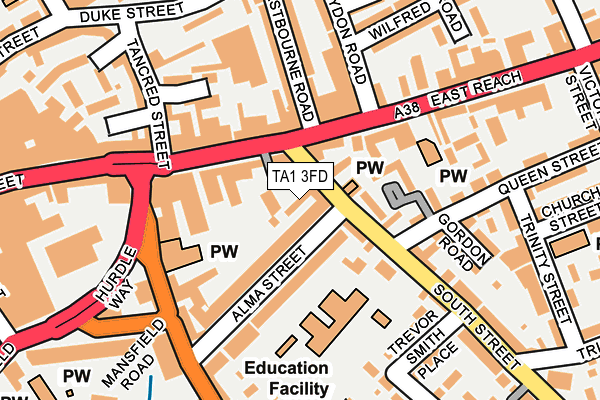 TA1 3FD map - OS OpenMap – Local (Ordnance Survey)