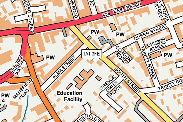 TA1 3FE map - OS OpenMap – Local (Ordnance Survey)