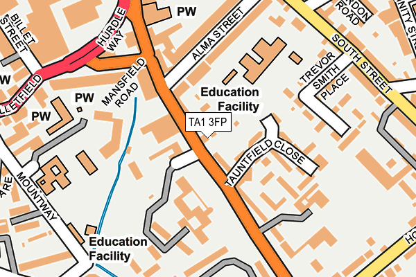 TA1 3FP map - OS OpenMap – Local (Ordnance Survey)