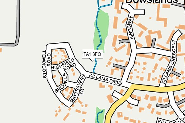 TA1 3FQ map - OS OpenMap – Local (Ordnance Survey)
