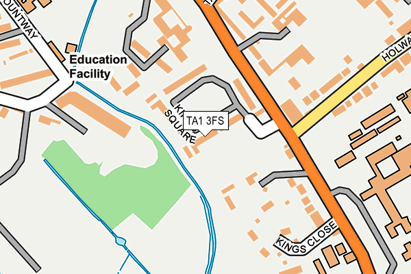 TA1 3FS map - OS OpenMap – Local (Ordnance Survey)