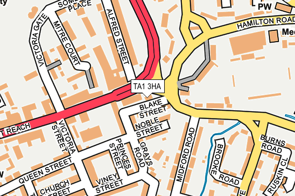 TA1 3HA map - OS OpenMap – Local (Ordnance Survey)