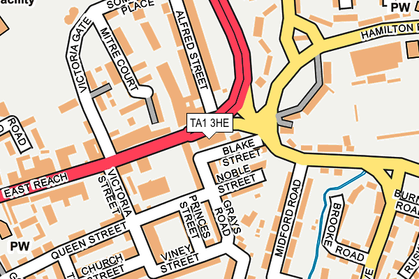 TA1 3HE map - OS OpenMap – Local (Ordnance Survey)
