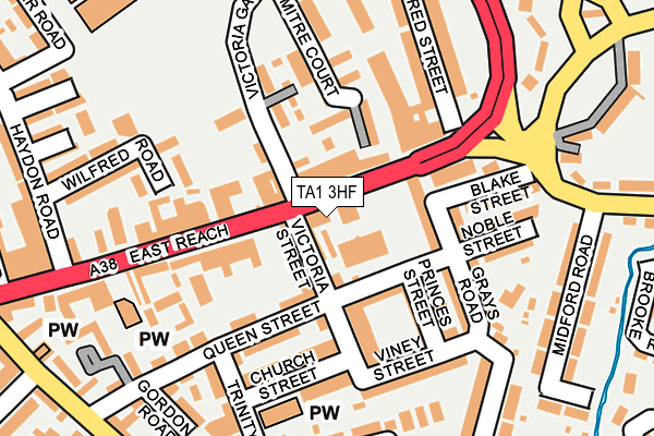 TA1 3HF map - OS OpenMap – Local (Ordnance Survey)