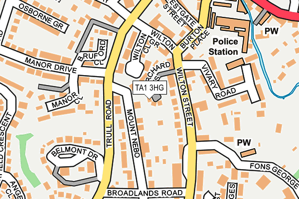 TA1 3HG map - OS OpenMap – Local (Ordnance Survey)