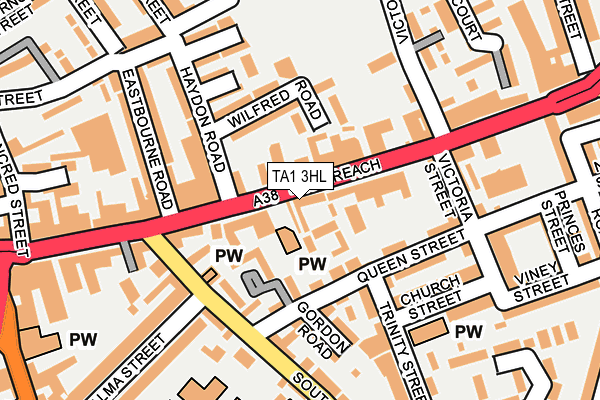 TA1 3HL map - OS OpenMap – Local (Ordnance Survey)