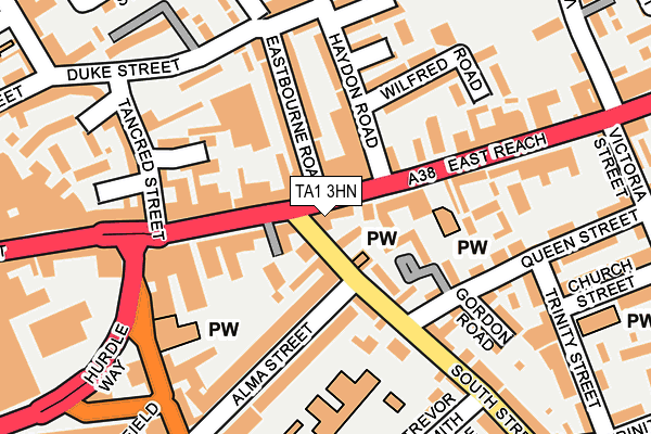 TA1 3HN map - OS OpenMap – Local (Ordnance Survey)