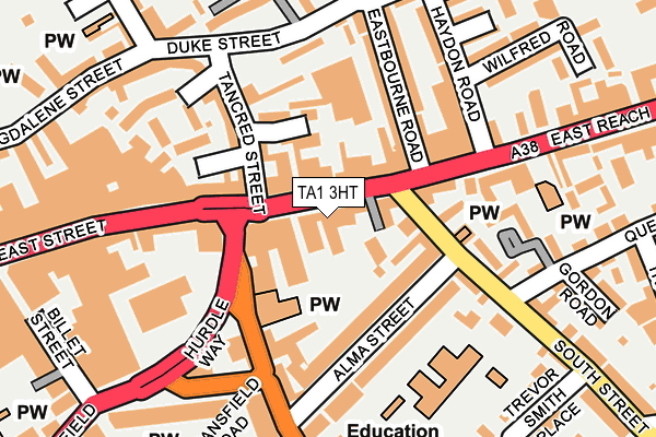 TA1 3HT map - OS OpenMap – Local (Ordnance Survey)