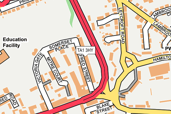 TA1 3HY map - OS OpenMap – Local (Ordnance Survey)