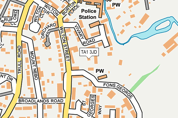 TA1 3JD map - OS OpenMap – Local (Ordnance Survey)