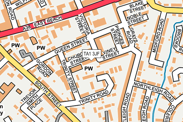TA1 3JF map - OS OpenMap – Local (Ordnance Survey)