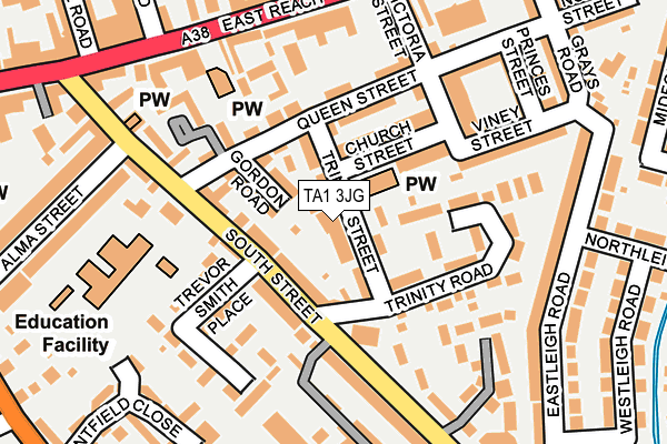TA1 3JG map - OS OpenMap – Local (Ordnance Survey)