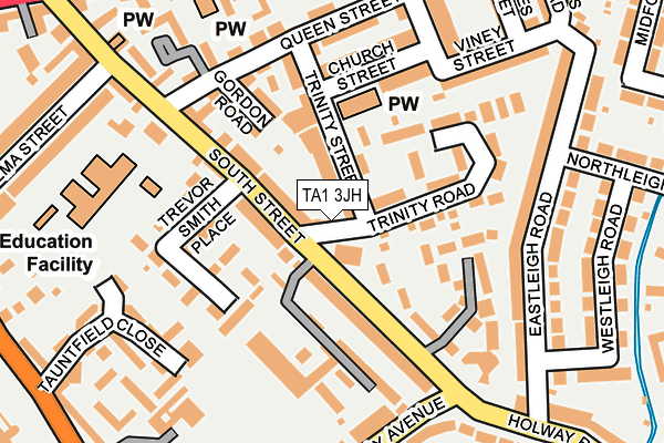 TA1 3JH map - OS OpenMap – Local (Ordnance Survey)