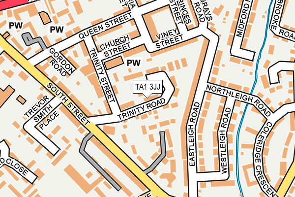 TA1 3JJ map - OS OpenMap – Local (Ordnance Survey)