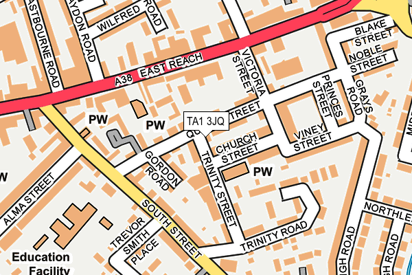 TA1 3JQ map - OS OpenMap – Local (Ordnance Survey)