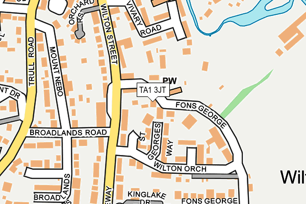 TA1 3JT map - OS OpenMap – Local (Ordnance Survey)