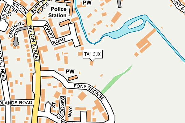 TA1 3JX map - OS OpenMap – Local (Ordnance Survey)