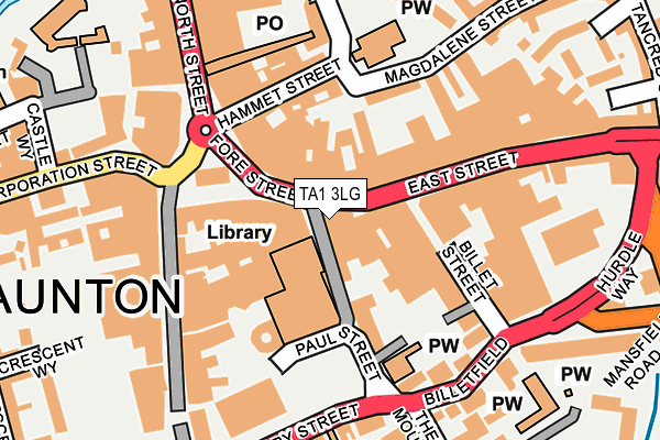 TA1 3LG map - OS OpenMap – Local (Ordnance Survey)