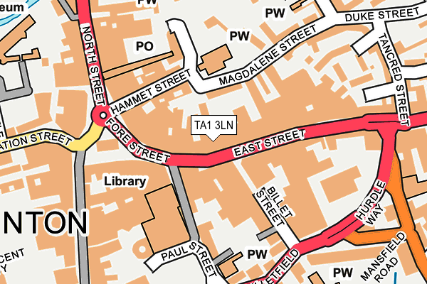 TA1 3LN map - OS OpenMap – Local (Ordnance Survey)