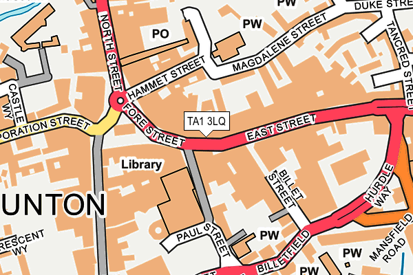TA1 3LQ map - OS OpenMap – Local (Ordnance Survey)
