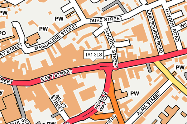 TA1 3LS map - OS OpenMap – Local (Ordnance Survey)