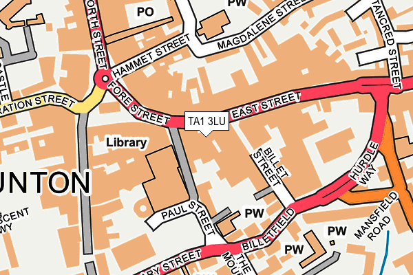 TA1 3LU map - OS OpenMap – Local (Ordnance Survey)