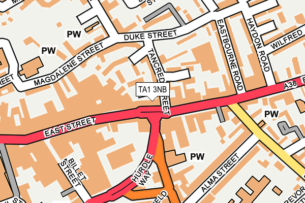 TA1 3NB map - OS OpenMap – Local (Ordnance Survey)