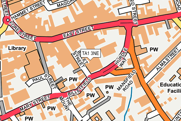 TA1 3NE map - OS OpenMap – Local (Ordnance Survey)