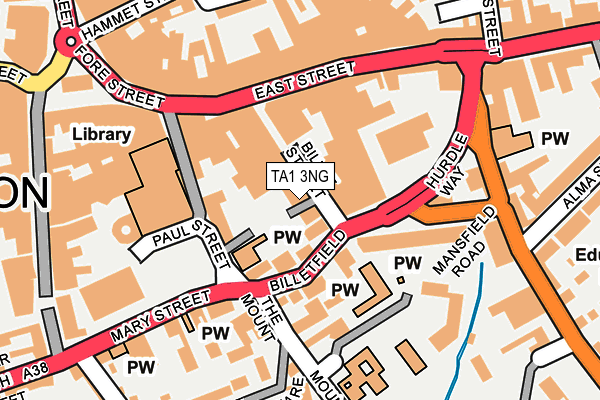 TA1 3NG map - OS OpenMap – Local (Ordnance Survey)