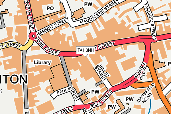 TA1 3NH map - OS OpenMap – Local (Ordnance Survey)