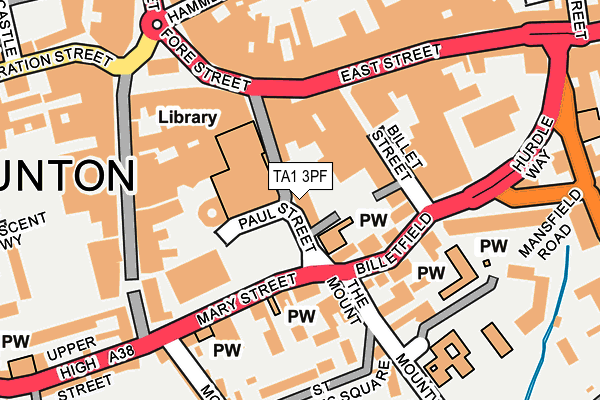 TA1 3PF map - OS OpenMap – Local (Ordnance Survey)