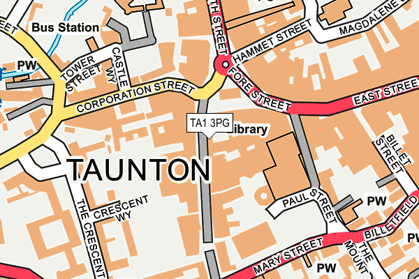 TA1 3PG map - OS OpenMap – Local (Ordnance Survey)