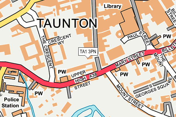 TA1 3PN map - OS OpenMap – Local (Ordnance Survey)