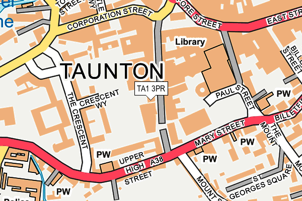 TA1 3PR map - OS OpenMap – Local (Ordnance Survey)