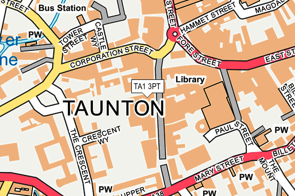 TA1 3PT map - OS OpenMap – Local (Ordnance Survey)