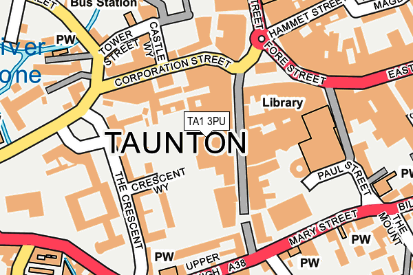 TA1 3PU map - OS OpenMap – Local (Ordnance Survey)