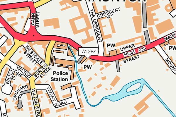 TA1 3PZ map - OS OpenMap – Local (Ordnance Survey)