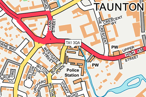 TA1 3QA map - OS OpenMap – Local (Ordnance Survey)